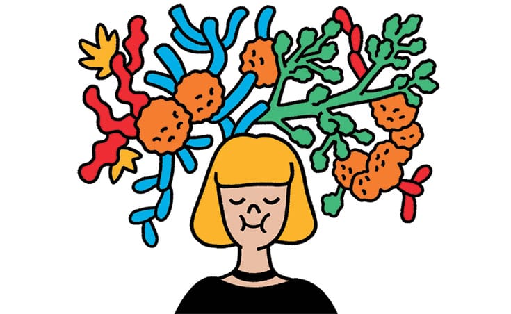 Illustration of woman eating